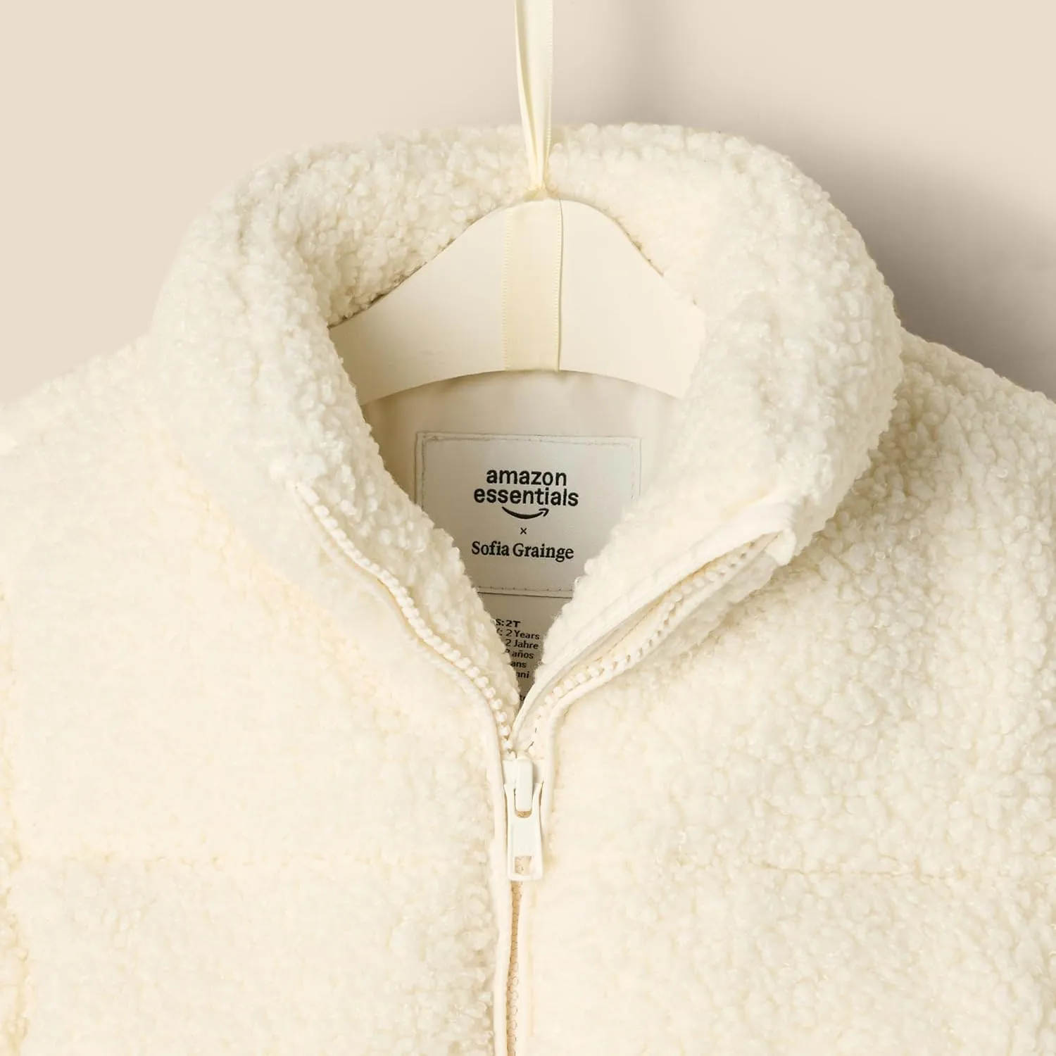 Amazon Essentials x Sofia Grainge Unisex Toddlers and Babies' Teddy Puffer Jacket