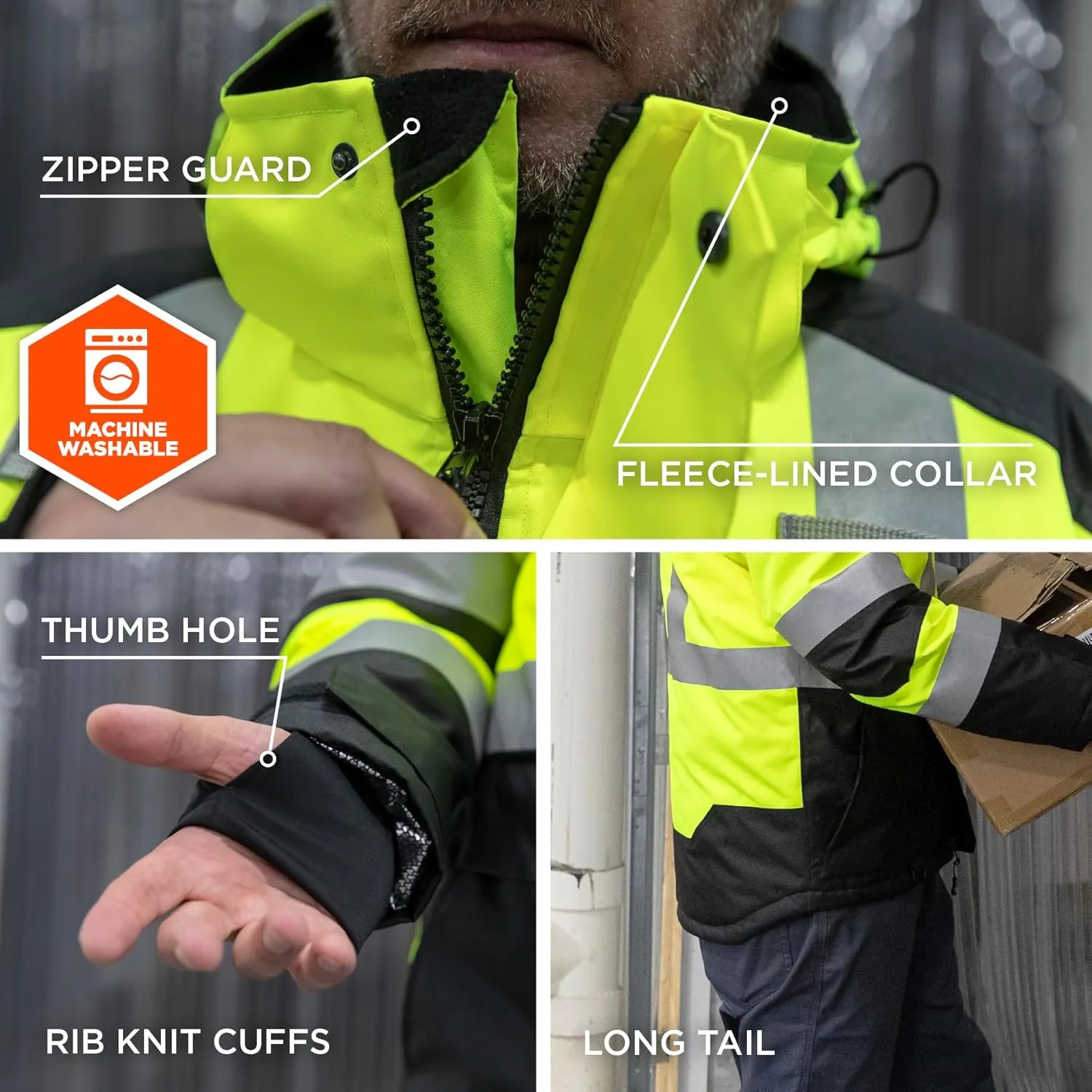 Ergodyne Hi-vis Jacket-Heat Reflective Lining