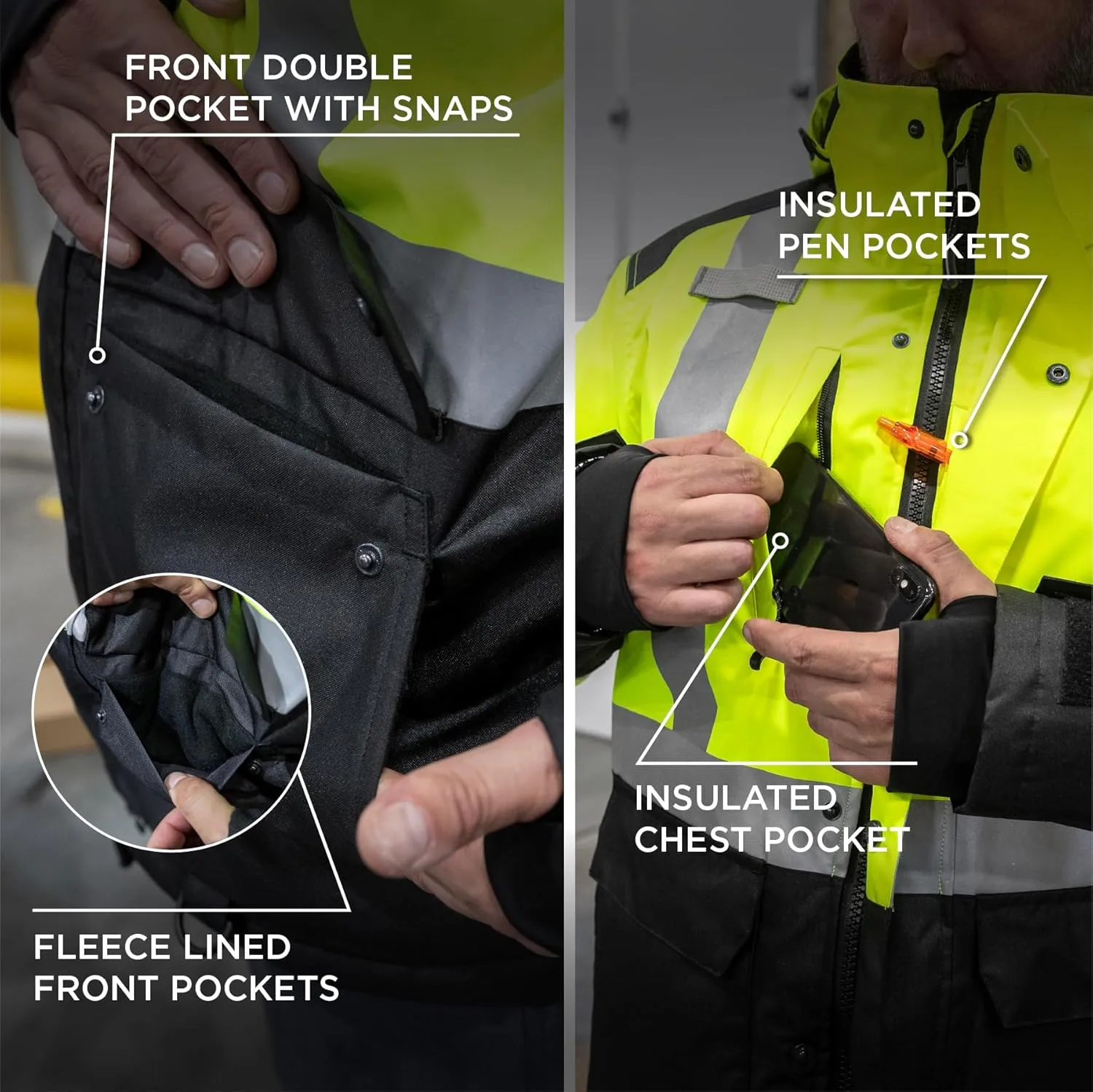 Ergodyne Hi-vis Jacket-Heat Reflective Lining
