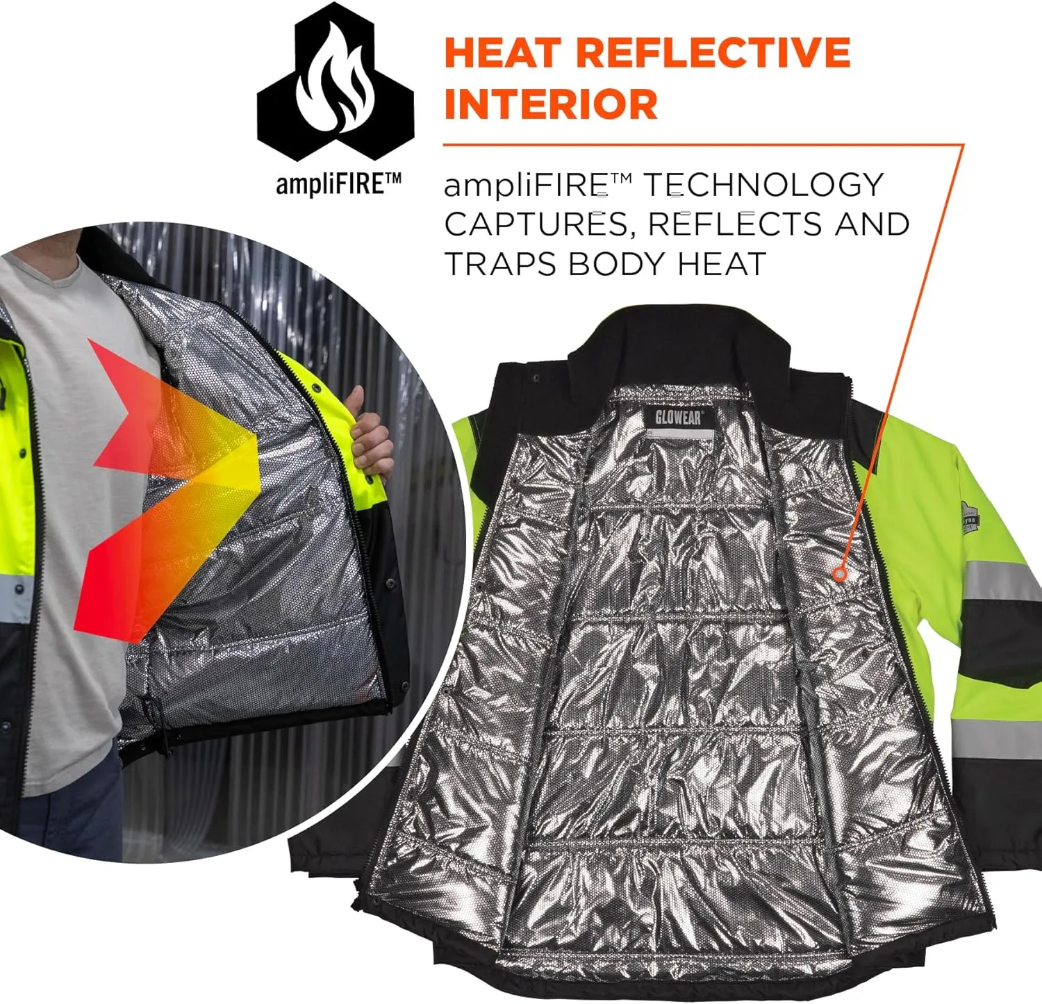 Ergodyne Hi-vis Jacket-Heat Reflective Lining