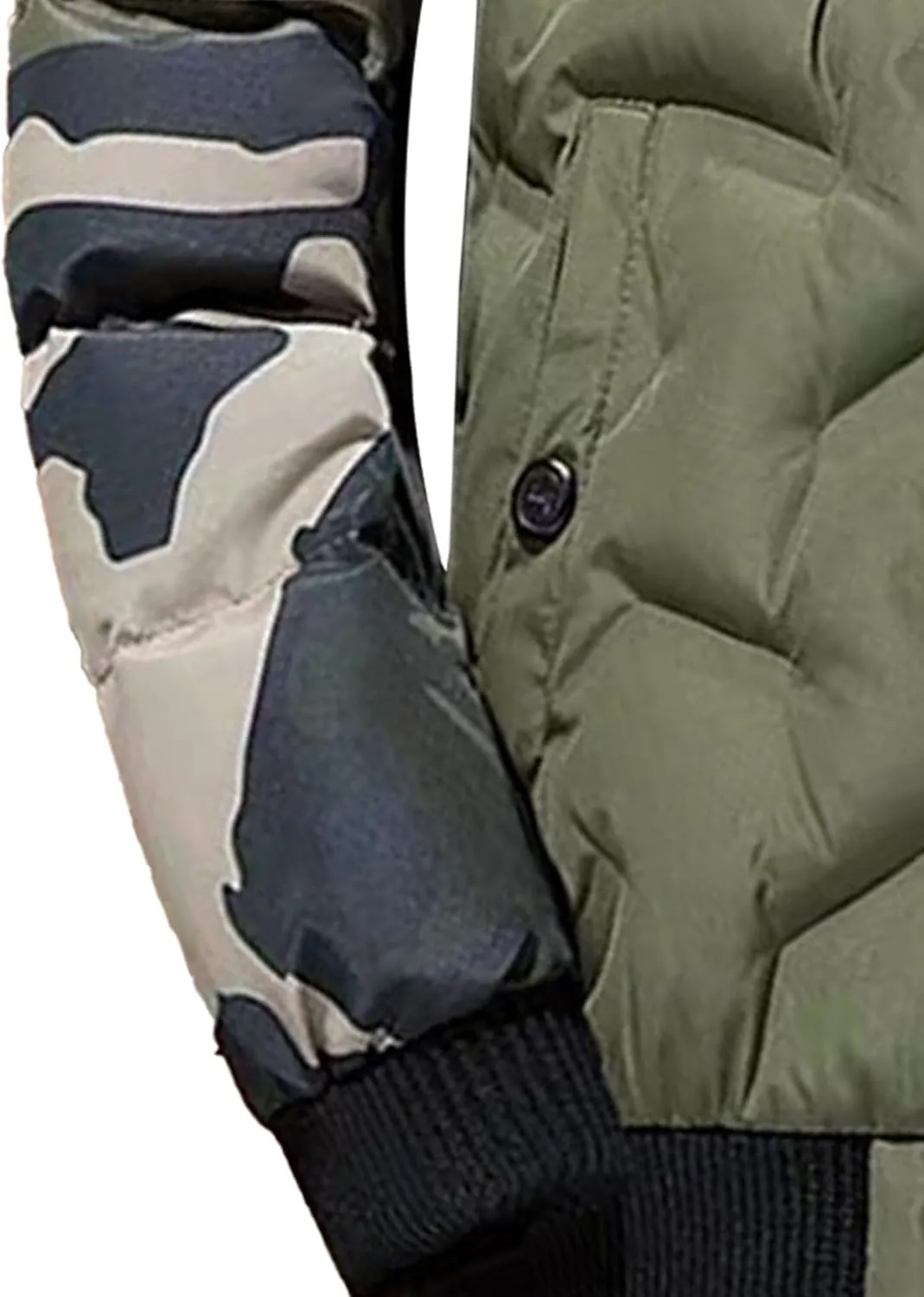 JEsilunmaMY Men's Lightweight Camo Bomber Jackets Winter Rib Varsity Baseball Quilted Jacket Windproof Warm Padded Coats