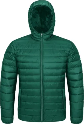 MAGCOMSEN Men's Lightweight Puffer Jacket Hooded Full Zip Water-Resistant Quilted Lined Winter Coats