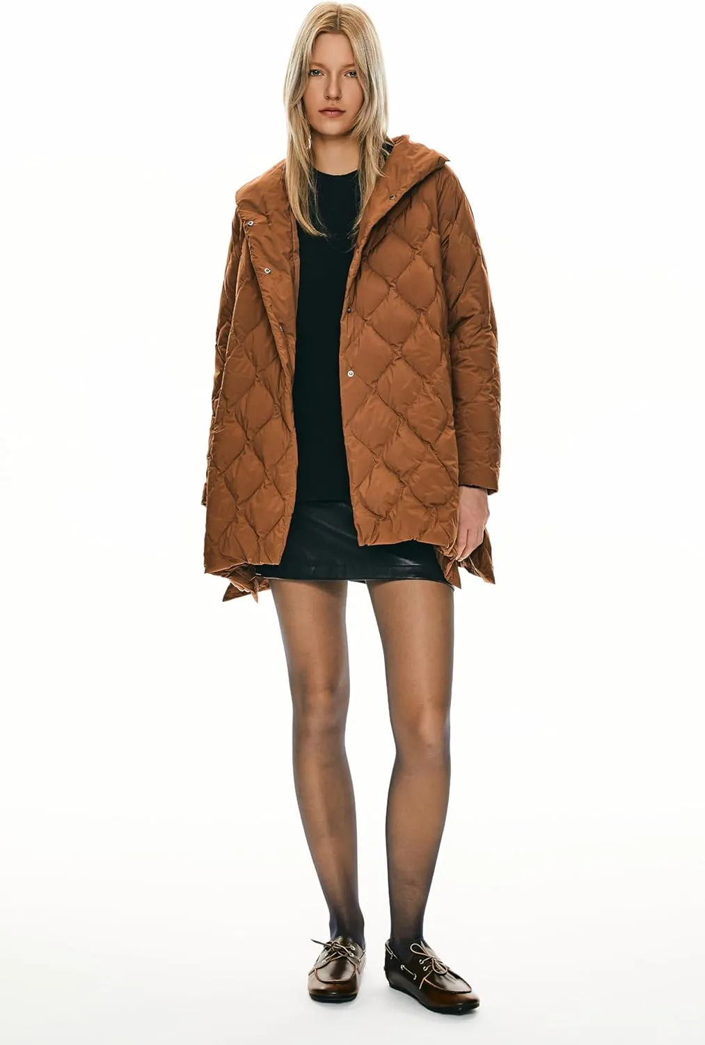 Orolay Women's Oversized Quilted Puffer Jacket Lightweight Insulated Casual Long Sleeve Padded Coat with Pockets