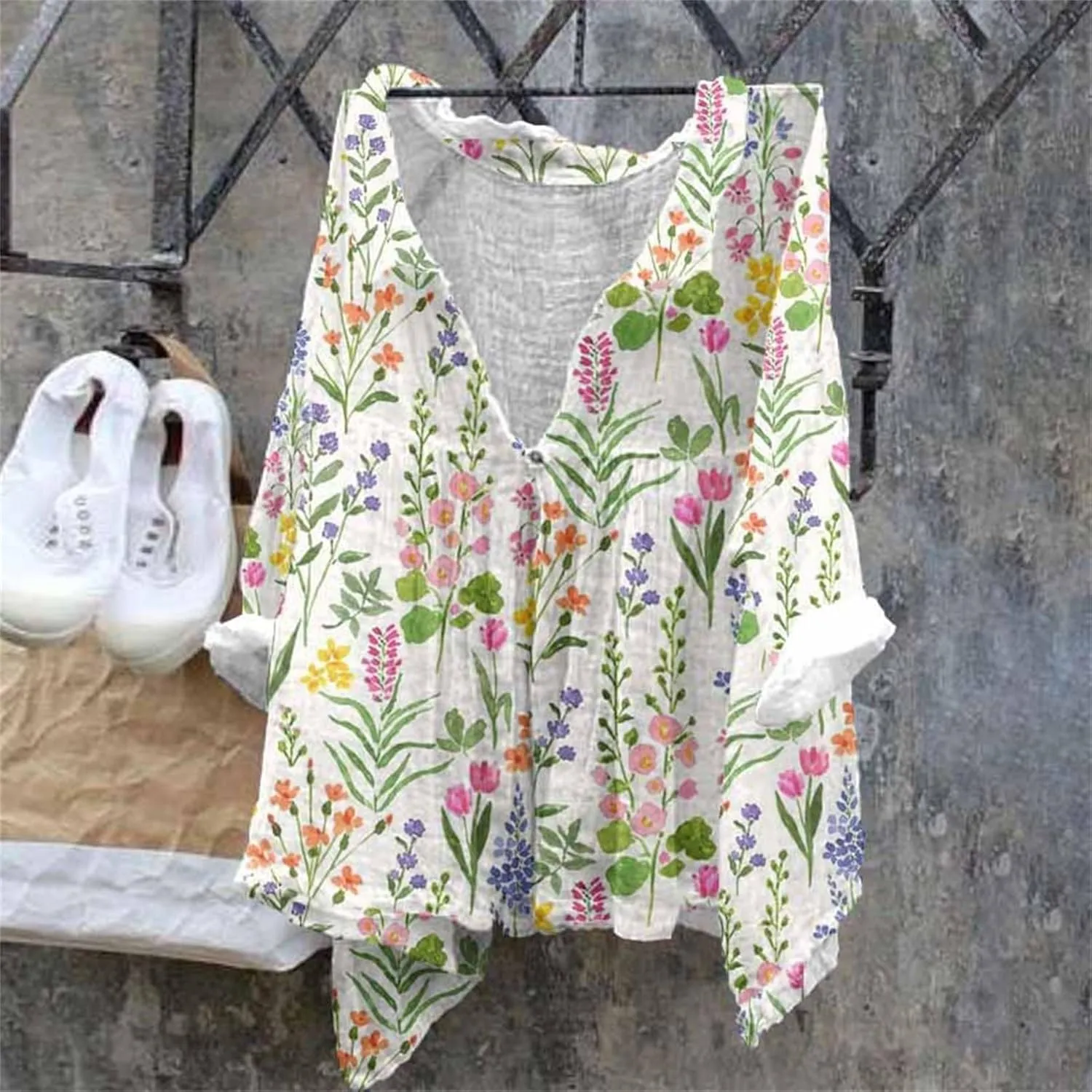 White Button Down Shirt Women Natural Autumn Fragrant Fabric Shirt Party Tops for Women Womens Work Tops Western