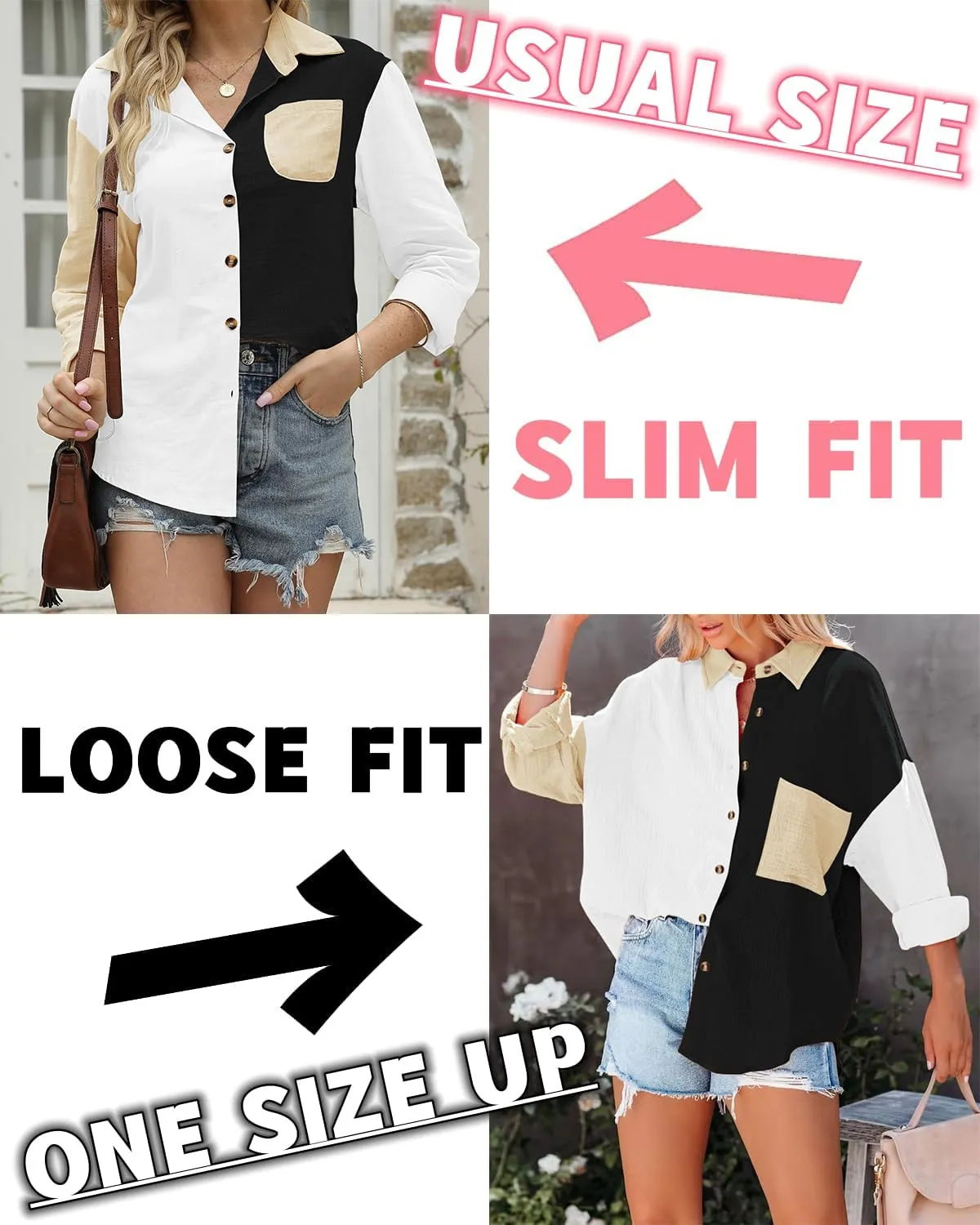 Women's Cotton Linen V Neck Button Down Shirt Long/Roll Up Sleeve Casual Collared Work Blouse Top