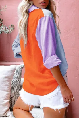 Women's Cotton Linen V Neck Button Down Shirt Long/Roll Up Sleeve Casual Collared Work Blouse Top